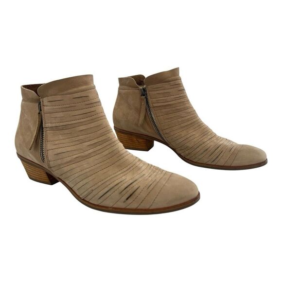 Paul Green Size UK 7 US 9.5 Shasta Sliced Nubuck Leather Mid Heel Ankle Boot - Picture 1 of 9